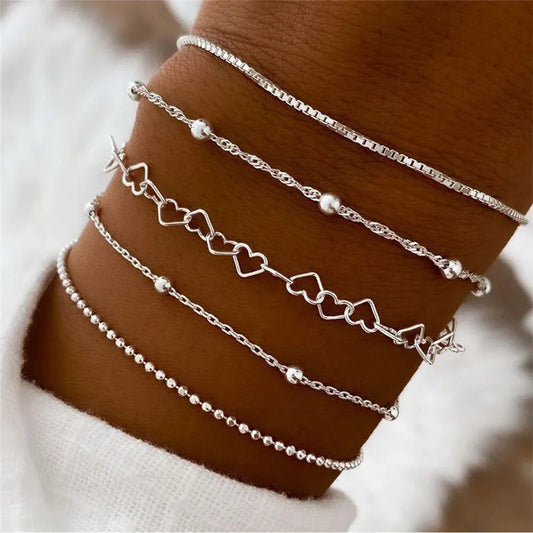 Silver Heart Varity Stack (.925)