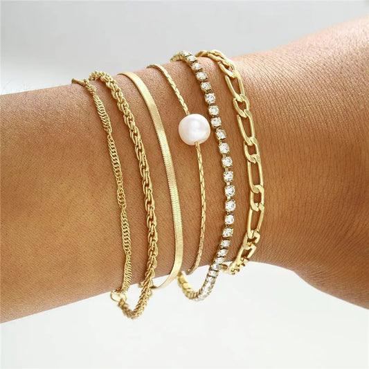 Gold Pearl Varity Stack (14k Gold)